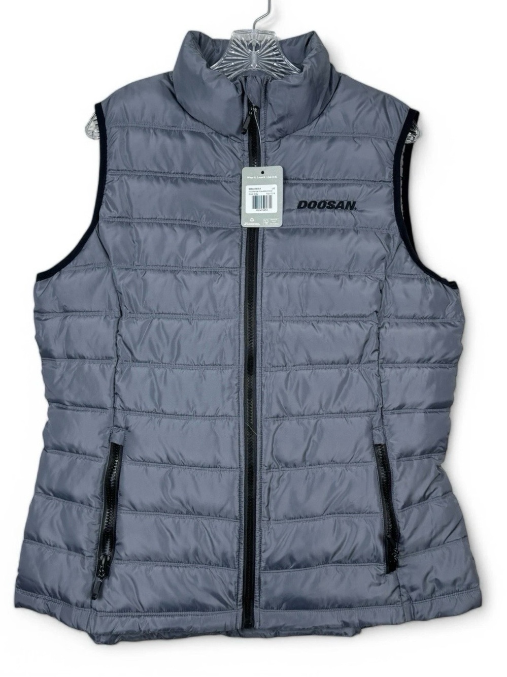 Trimark Mercer Insulated Vest‎ Womens L Large Steel Grey Doosan Embroidered NWT